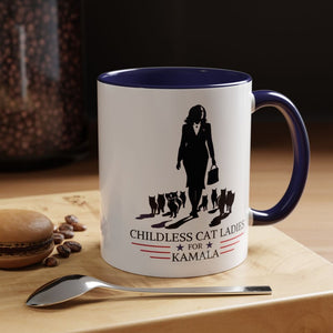 Childless Cat Ladies For Kamala Silhouette, Personalized Ceramic Mug, Gift For Kamala Harris Supporters