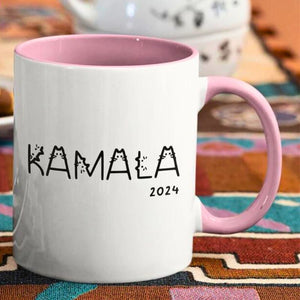 Kamala Cat 2024, Personalized Ceramic Mug, Gift For Kamala Harris Supporters