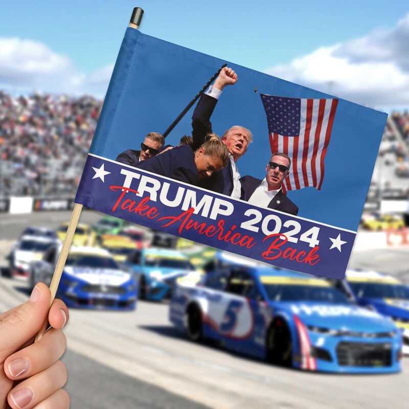 Trump 2024 Take America Back, Two Sides Hand Flag, Gift For Trump Supporters, Election 2024