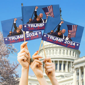 Trump 2024 Take America Back, Two Sides Hand Flag, Gift For Trump Supporters, Election 2024