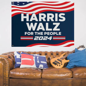 Harris Walz For The People 2024 America, Kamala Harris House Flag, Gift For Kamala Harris Supporters, Election 2024