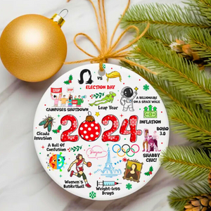 Year To Remember 2024, Funny Ornaments, Ceramic Ornament, Christmas Gift