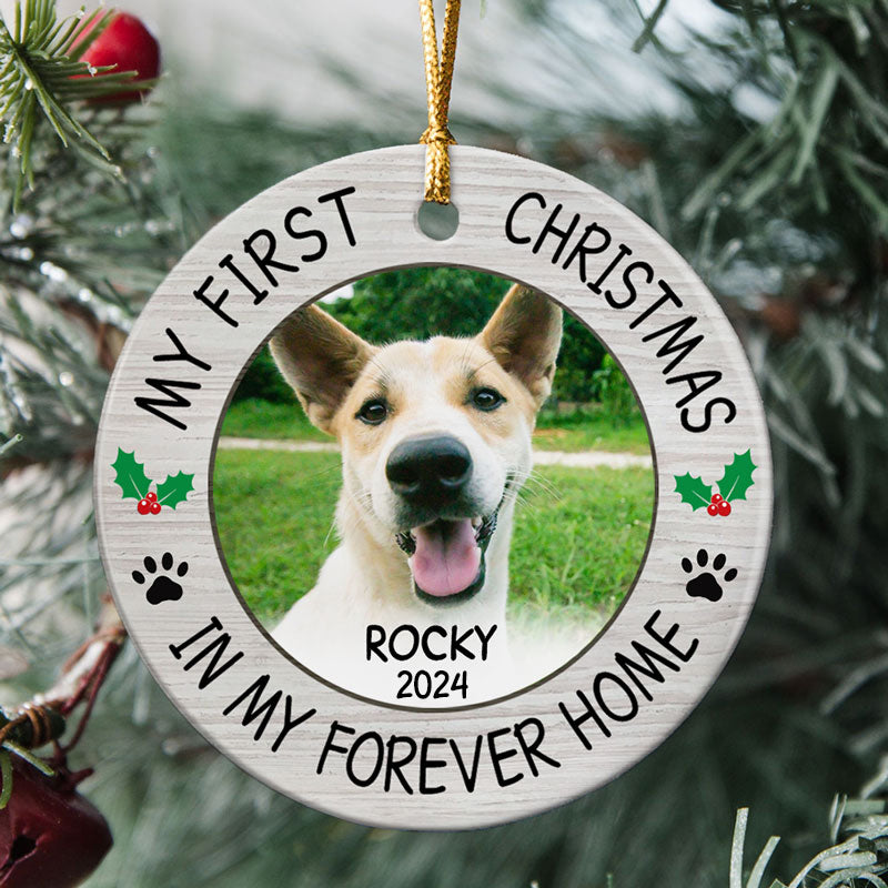 Pet Photo First Christmas, Personalized Ornaments, Custom Gift For Pet Lovers, Custom Photo