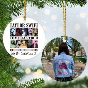 Eras Tour Ornament, Personalized Circle Ornaments 2 Sides, Custom Photo