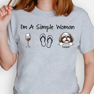 I'm Simple Woman Funny Shirt, Personalized Shirt, Gifts for Dog Mom