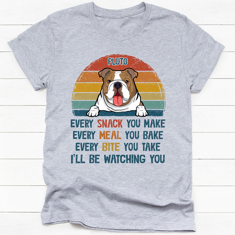 Every Snack You Make Retro, Personalized Shirt, Gift for Dog Lovers, Custom Photo