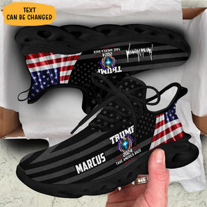 Trump Eagle US Flag MaxSoul Shoes, Personalized Sneakers, Gift For Trump Fans, Election 2024