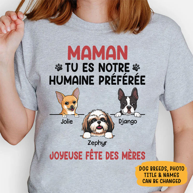 You Are My Favorite Human, French Version Personalized Shirt, Gifts For Dog Lovers