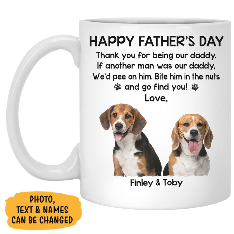 Thank You For Being My Daddy Custom Title, Personalized Accent Mug, Gifts For Dog Lovers, Custom Photo