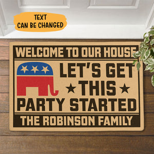 Let’s Get This Party Started Trump, Personalized Doormat, Trump Doormat, Home Decor, Election 2024