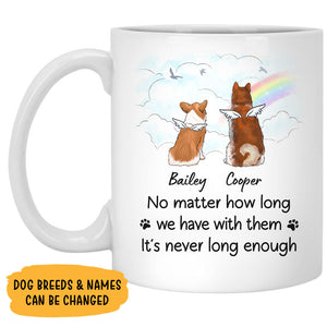 It's Never Long Enough, Personalized Accent Mug, Memorial Gift For Dog Lovers