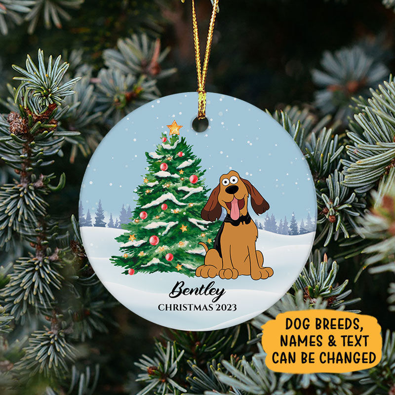 Christmas Tree Dog Ornament, Personalized Ornaments, Custom Gift for Dog Lovers