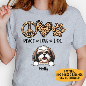 Peace Love Dogs Pattern, Personalized Shirt, Gifts for Dog Lovers