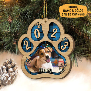 Paw Ornament, Christmas Shaped Ornament, Custom Gift for Pet Lovers, Custom Photo