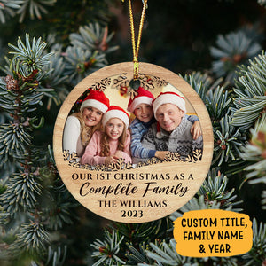 Our First Christmas Family, Personalized Christmas Ornaments, Custom Photo Gift