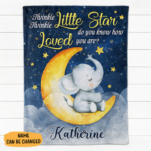 Twinkle Twinkle Little Star, Personalized Baby Blanket, Baby Shower Gift, Newborn Gift