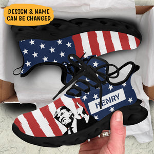 Custom Trump Face MaxSoul Shoes, Personalized Sneakers, Gift For Trump Fans, Election 2024