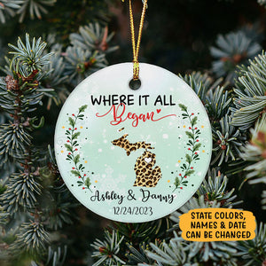 Where It All Began, Personalized State Ornaments, Custom Christmas Gift