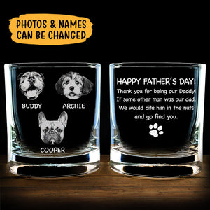 Thank You For Being My Daddy Photo, Personalized Engraved Rock Glass, Gift For Pet Lovers, Custom Photo