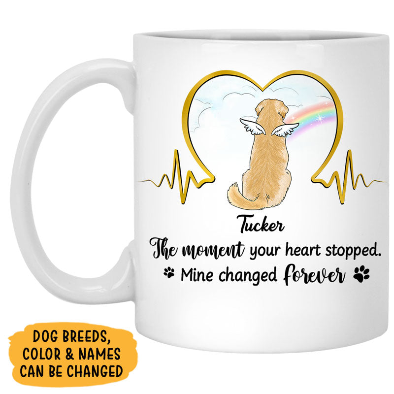 The Moment Your Heart Stopped, Personalized Accent Mug, Memorial Gift For Dog Lovers