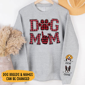 Dog Dad Dog Mom, Personalized Sweatshirt With Design On Sleeve, Gifts For Dog Lovers