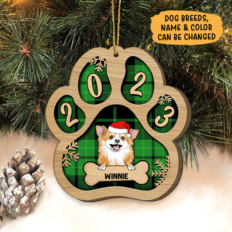 Dog Jingle Paw, Christmas Shaped Ornament, Custom Gift for Dog Lovers