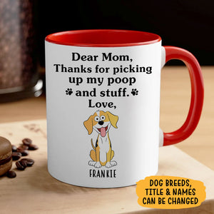 Thanks For Picking Our Poop Pop Eyed, Personalized Ceramic Mug, Gift For Dog Lovers