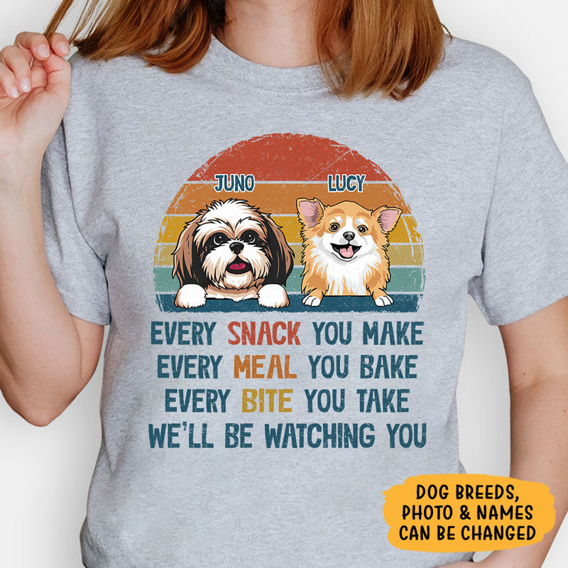 Every Snack You Make Retro, Personalized Shirt, Gift for Dog Lovers, Custom Photo