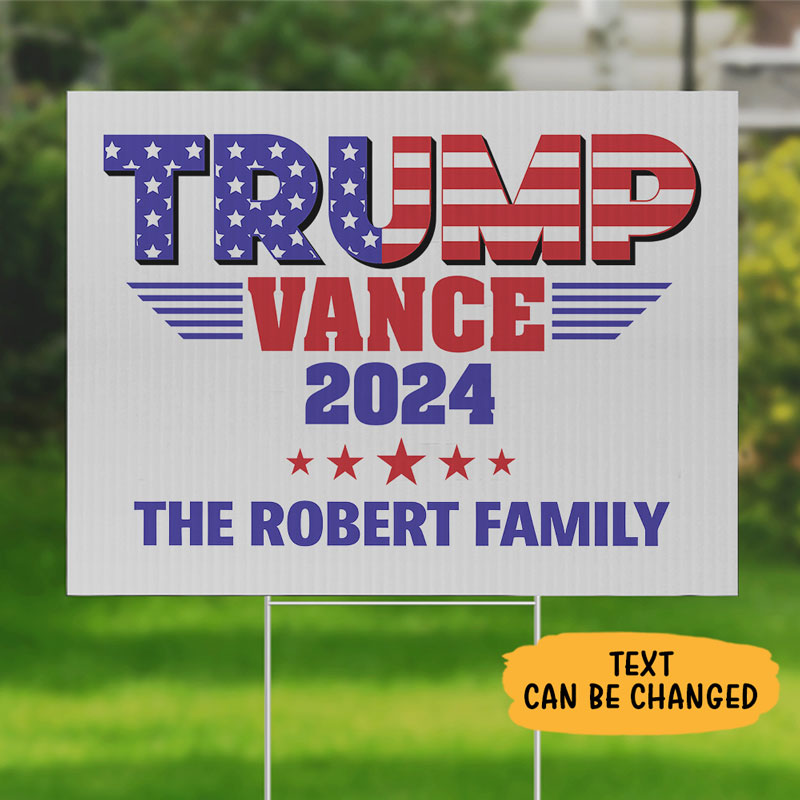 Trump Vance American Flag 2024, Personalized Yard Sign, Trump Yard Sign, Election 2024