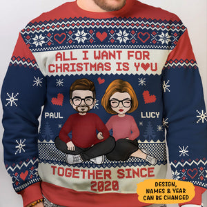 All I Want For Christmas Is You, Personalized All-Over-Print Sweater, Kid Sweatshirt, Ugly Sweater