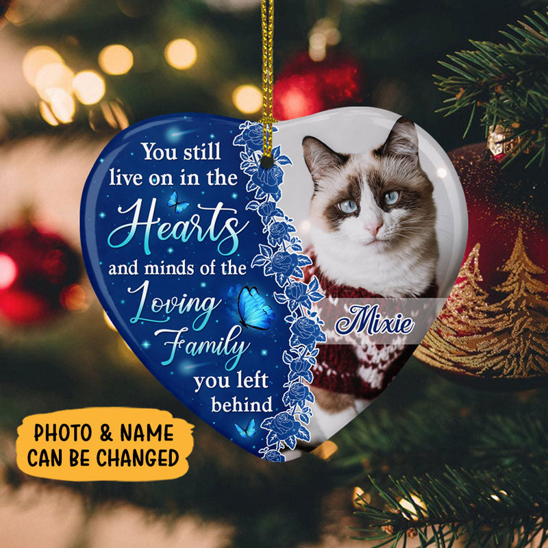 Live On In The Hearts And Minds, Custom Photo, Personalized Memorial Ornaments