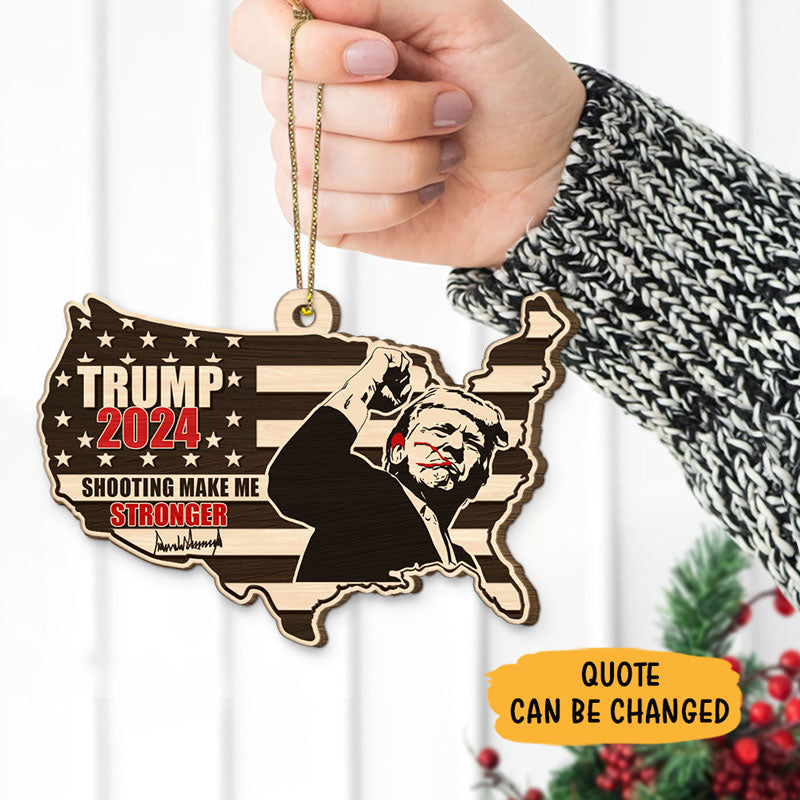 Fight For America Trump, Trump Shot, Personalized Shape Ornament, Election 2024