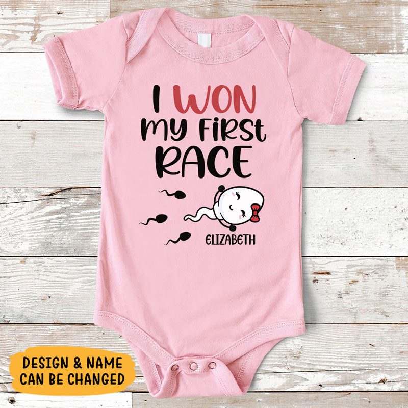 I Won My First Race, Personalized Baby Clothes, Custom Baby Onesies, Baby Shower Gifts