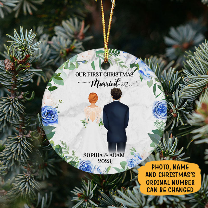 Our First Christmas Couple, Personalized Christmas Ornaments, Custom Gift For Lovers