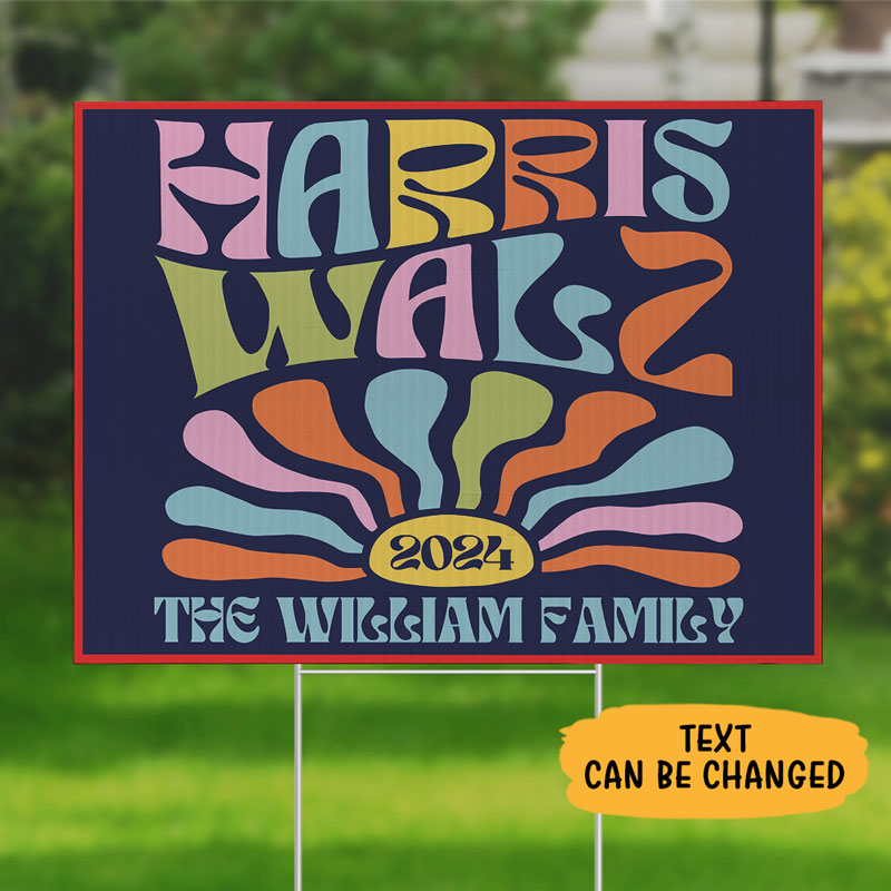 Vintage Harris Walz 2024, Personalized Yard Sign, Gift For Kamala Harris Supporters, Election 2024