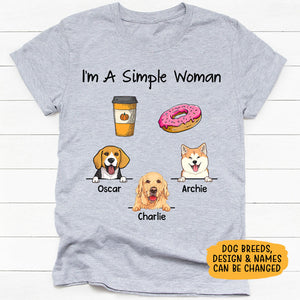 I'm Simple Woman Funny Shirt, Personalized Shirt, Gifts for Dog Mom