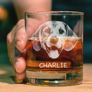 From The Reasons You Drink, Personalized Engraved Rock Glass, Gift For Pet Lovers, Custom Photo