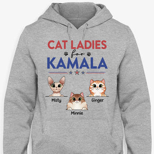 Cat Ladies For Kamala Harris, Personalized Shirt, Gifts For Cat Lovers, Election 2024