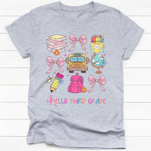 Back To School Coquette, School bus, Book, Personalized Shirt, Gifts For Girl