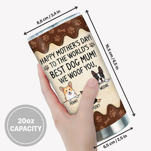 To The World Best Dog Dad, We Woof You, Personalized Tumbler Cup, Gifts For Dog Lovers