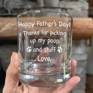 Thanks For Picking Up My Poop And Stuff, Personalized Engraved Rock Glass, Gift For Pet Lovers, Custom Photo