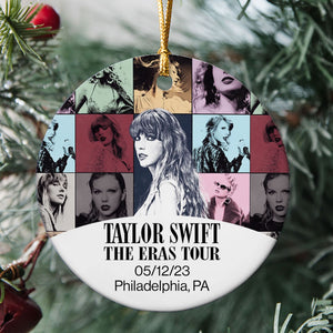 Eras Tour Ornament V2, Personalized Circle Ornaments 2 Sides, Custom Photo