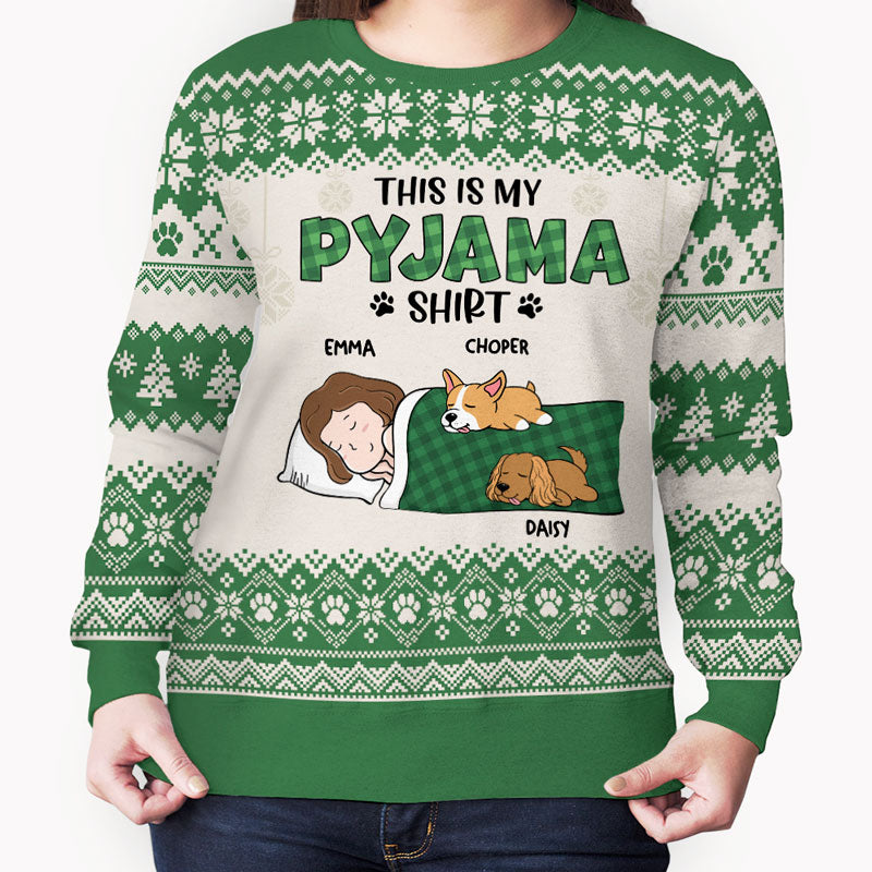 This Is My Pyjama Shirt, Personalized All-Over-Print Sweater, Kid Sweatshirt, Ugly Sweater, Gift For Dog Lovers