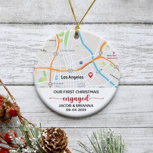 Our First Christmas Maps, Personalized Christmas Ornaments, Gift For Couple