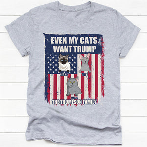 Even My Cat Wants Trump, Personalized Light Shirt, Trump Homage Shirt, Gift For Cat Lovers, Custom Photo, Election 2024