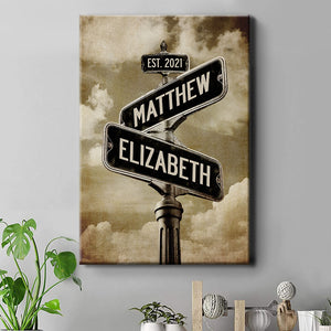 Custom Name Street Sign, Personalized Custom Canvas, Anniversary Gift