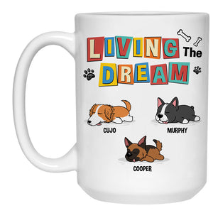 Living The Dream, Personalized Accent Mug, Gifts For Dog Lovers