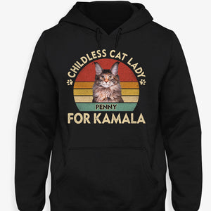 Childless Cat Lady For Kamala Harris, Personalized Shirt, Gift For Cat Mom, Custom Photo Election 2024