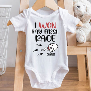 I Won My First Race, Personalized Baby Clothes, Custom Baby Onesies, Baby Shower Gifts