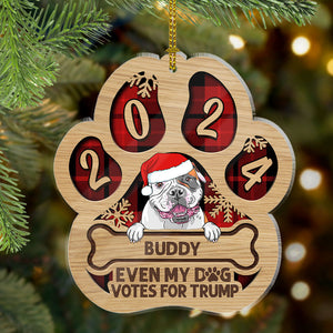 Dog Jingle Paw Trump, Christmas Shaped Ornament, Custom Gift for Dog Lovers, Trump Ornament, Election 2024